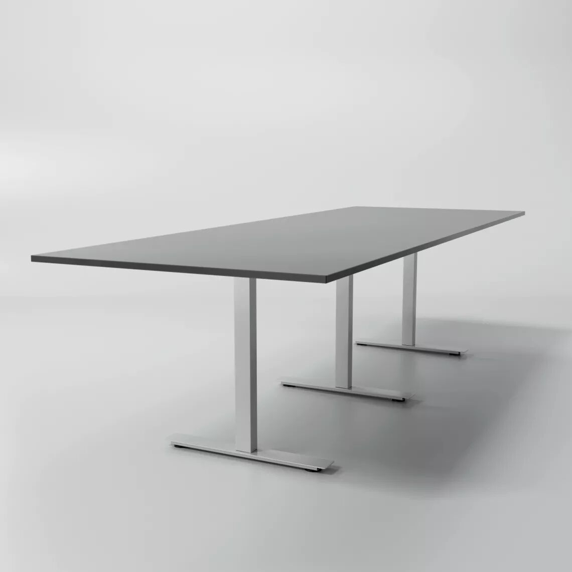 Direkt Interiör Konferenztisch Modul, Beine Silber, Farbe Schwarz, Größe 320 cm