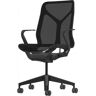 Herman Miller Cosm, Mid Back - Ergonomischer Bürostuhl, Farbe Graphite,  Armstütze Feste Armstützen