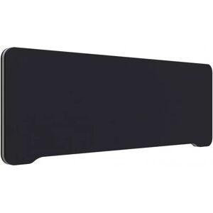 Lintex Tischtrennwand Edge, Farbe Black Molly YA319 - Schwarz, Größe B140 x H40 cm, Leistenfarbe Grau