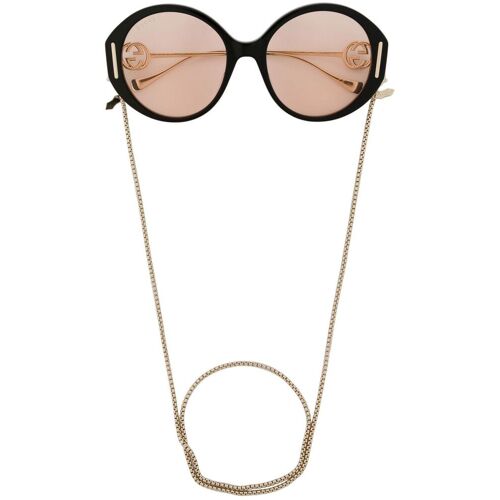 Gucci Eyewear Sonnenbrille mit rundem Gestell – Schwarz 57 Female