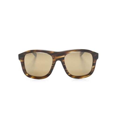 Gucci Eyewear Sonnenbrille mit eckigem Gestell – Braun 54 Unisex