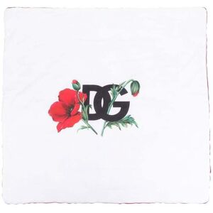 Dolce & Gabbana Kids Decke aus Jersey mit Mohn-Print - Weiß One Size Unisex