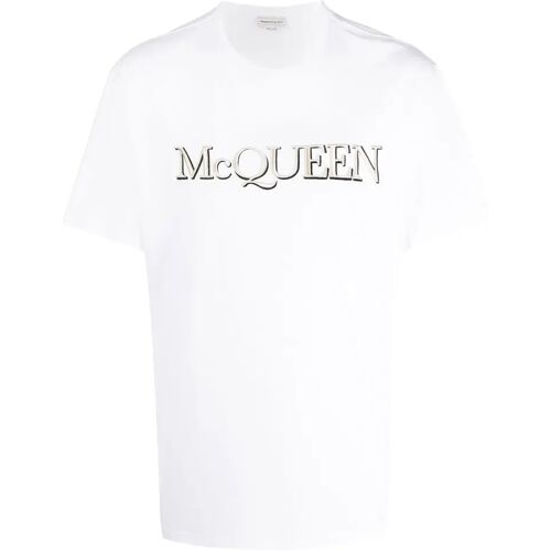 Alexander McQueen T-Shirt mit Logo-Stickerei – Weiß XS/S/M/L/XL/XXL Male