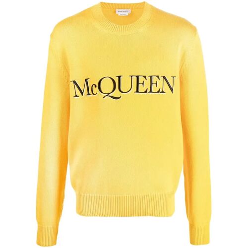 Alexander McQueen Pullover mit Logo-Stickerei – Gelb M/S/L Male