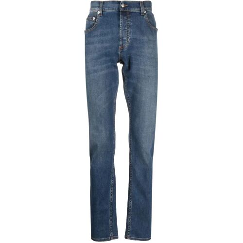 Alexander McQueen Slim-Fit-Jeans mit Logo-Stickerei – Blau 46/48/50/52 Male