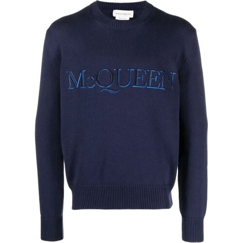Alexander McQueen Pullover mit Logo-Stickerei – Blau S/M/L/XL/XXL Male