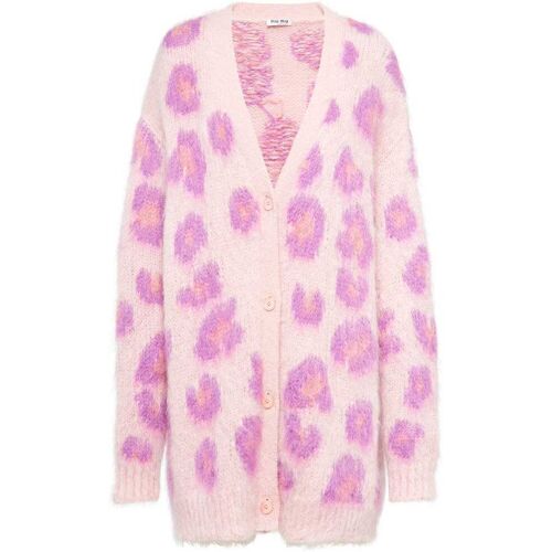 Miu Miu Cardigan mit Leopardenmuster - Rosa 38 Female