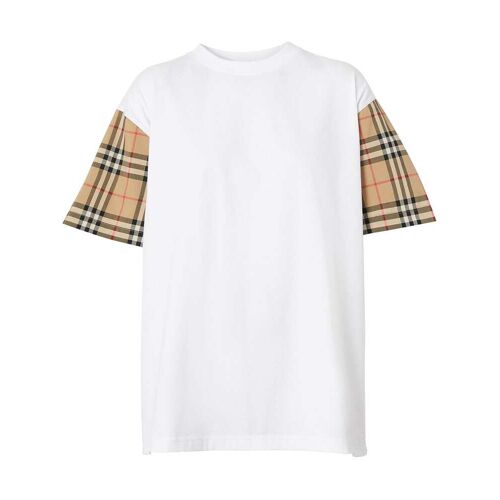 Burberry T-Shirt mit Vintage-Check – Weiß S/M/L/XS/XXS/XL Female