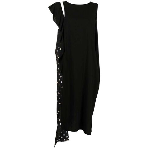 Y’s Asymmetrisches Kleid mit Polka Dots – Schwarz 1/2 Female