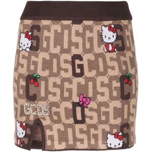 Gcds x Hello Kitty Strickrock mit Monogramm - Braun S Female