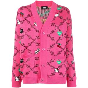 Gcds x Hello Kitty Jacquard-Cardigan mit V-Ausschnitt - Rosa XS/S/M/L Female