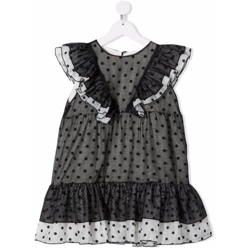 WAUW CAPOW by BANGBANG Gerüschtes Kleid mit Polka Dots – Weiß 2 J./3 J./4 J./5 J./6 J./7 J./8 J. Unisex