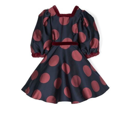 La Stupenderia Kleid mit Polka Dots – Blau 2 J. Unisex