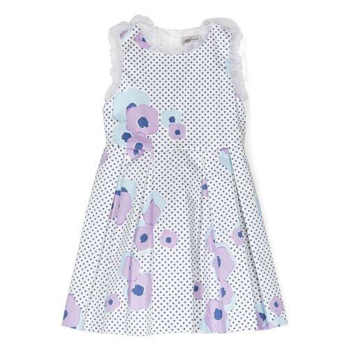 Simonetta Kleid mit Polka Dots – Weiß 2 J./4 J./6 J./8 J. Unisex