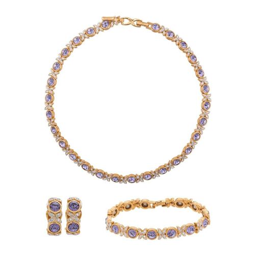 Susan Caplan Vintage 1980er Set aus Halskette, Armband und Ohrringen – Gold Einheitsgröße Female