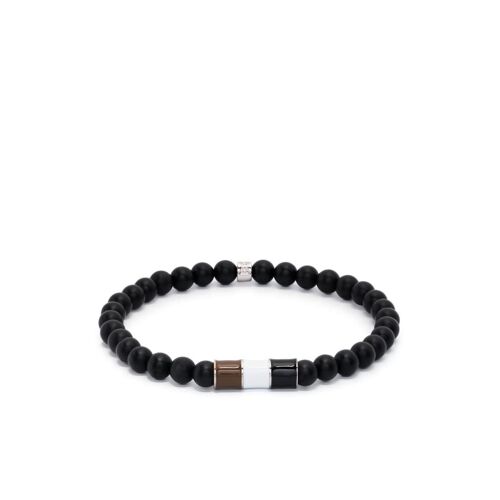 Boss Armband mit Achat-Perlen – Schwarz S/M/L Male