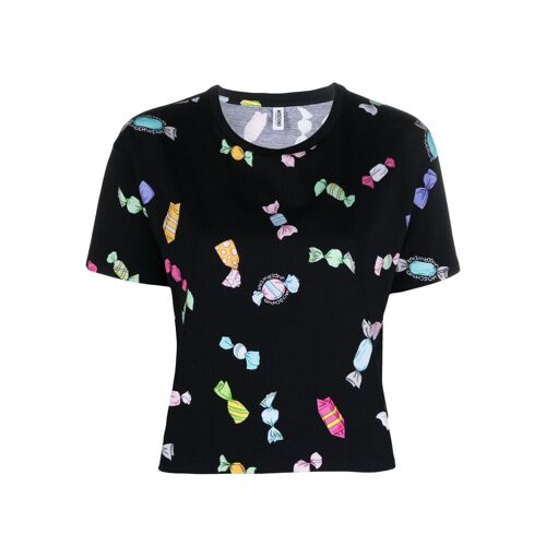 Moschino T-Shirt mit Süßigkeiten-Print - Schwarz XS/S/M/L Female