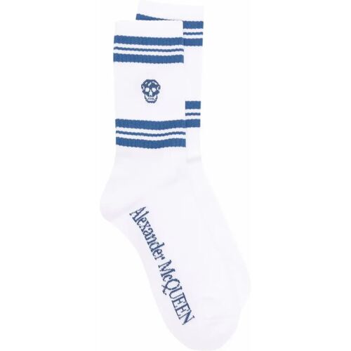 Alexander McQueen Socken mit Logo-Stickerei – Weiß M Male