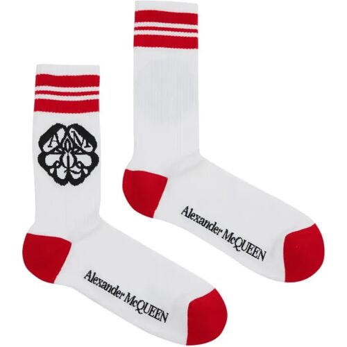 Alexander McQueen Socken mit Logo-Stickerei – Weiß M/L Male