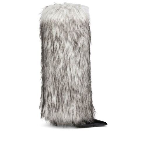 Dolce & Gabbana Kniehohe Stiefel aus Faux Fur – Schwarz 37/38/40 Female