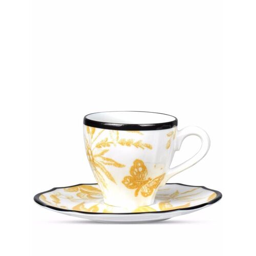 Gucci Herbarium Kaffeetasse mit Untersetzer – Weiß Einheitsgröße Unisex