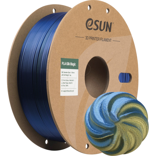 ESUN 72202412 - Filament, PLA-Silk Magic, 1,75 mm, grünblau, 1 kg