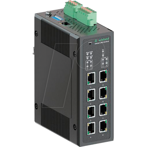Wieland WIENET L2MS 8G8P - Switch, 8-Port, Gigabit Ethernet, PoE+