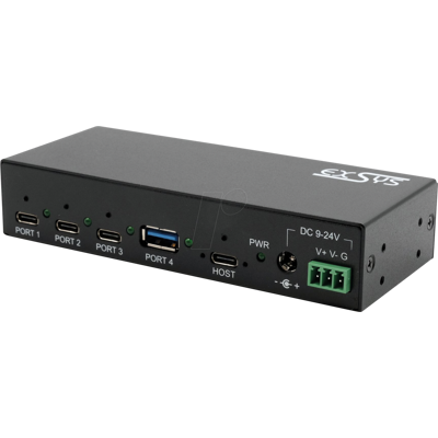EXSYS Industrieller USB 3.2 Gen 2x1 Hub 4-Port - USB Hub EXSYS Industrieller USB 3.2 Gen 2x1 Hub 4-Port - USB Hub
