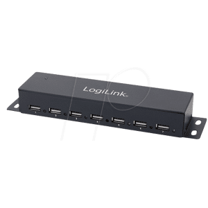 LOGILINK UA0148 - USB 2.0 Hub 7-Port mit Netzteil, Metall