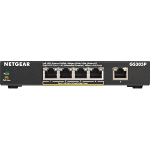 NETGEAR GS305P - Switch, 5-Port, Gigabit Ethernet, PoE