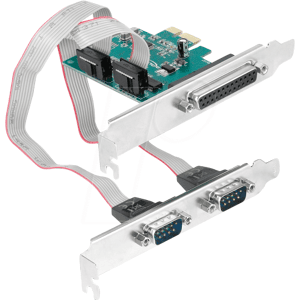 DELOCK 90413 - 2 Port RS 232, seriell, 1 Port DB25, parallel, PCIe Karte DELOCK 90413 - 2 Port RS 232, seriell, 1 Port DB25, parallel, PCIe Karte