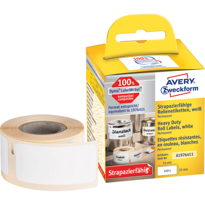 AVERY ZWECKFORM AVZ A1976411 - Rollenetiketten, A1976411, 25x54mm, weiß AVERY ZWECKFORM AVZ A1976411 - Rollenetiketten, A1976411, 25x54mm, weiß