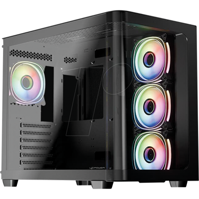 LC-Power Schwarzes ATX PC-Gehäuse - Pro-Storm Dark - Unterstützt Micro ATX LC-Power Schwarzes ATX PC-Gehäuse - Pro-Storm Dark - Unterstützt Micro ATX