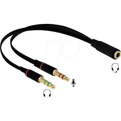 DELOCK 65967 - Headset Adapter 3,5 mm 4 Pin Klinkenbuchse > 2x 3 Pin Klinkenste DELOCK 65967 - Headset Adapter 3,5 mm 4 Pin Klinkenbuchse > 2x 3 Pin Klinkenste