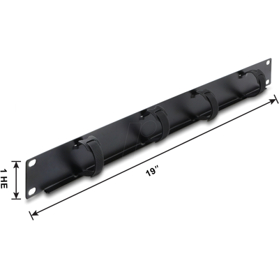 DELOCK 91067 - 19" 1 HE Kabelmanagement Panel mit 4x Klett-Kabelbinder schwarz DELOCK 91067 - 19" 1 HE Kabelmanagement Panel mit 4x Klett-Kabelbinder schwarz