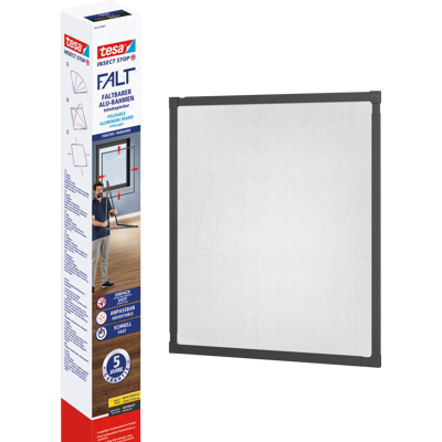 TESA 55214-01 - tesa® faltbares Fliegengitter FALT für Fenster, Anthrazit TESA 55214-01 - tesa® faltbares Fliegengitter FALT für Fenster, Anthrazit