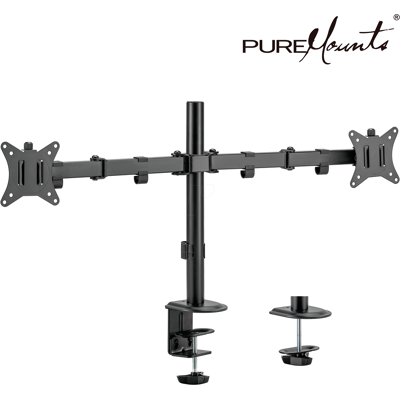 PUREMOUNTS PM-OFFICE-12 - Monitor Halter, 2 Displays, Tischmontage, bis 9 kg, 17" - 32" PUREMOUNTS PM-OFFICE-12 - Monitor Halter, 2 Displays, Tischmontage, bis 9 kg, 17" - 32"