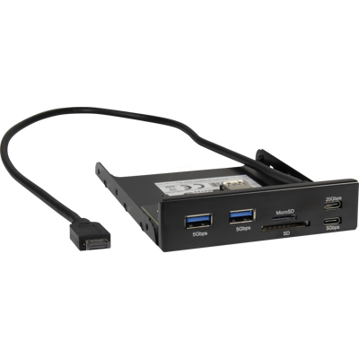 Inter-Tech IT88884123 - Card Reader, intern, 3,5", USB-A, USB-C, microSD, SD Inter-Tech IT88884123 - Card Reader, intern, 3,5", USB-A, USB-C, microSD, SD