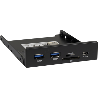 Inter-Tech IT88884141 - Card Reader, intern, 3,5", USB-A, USB-C, microSD, SD Inter-Tech IT88884141 - Card Reader, intern, 3,5", USB-A, USB-C, microSD, SD