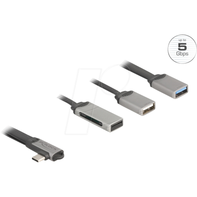 DeLock USB-C Hub mit SD & Micro SD Leser - 2 Ports DeLock USB-C Hub mit SD & Micro SD Leser - 2 Ports