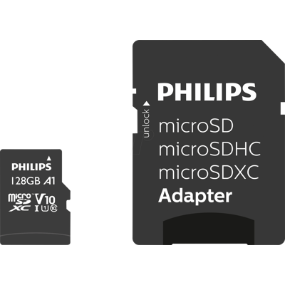 PHILIPS MEDIA PHI FM12MP45B - microSDXC-Card, 128GB Class 10 incl. Adapter UHS-1 U1 PHILIPS MEDIA PHI FM12MP45B - microSDXC-Card, 128GB Class 10 incl. Adapter UHS-1 U1