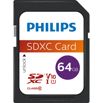 PHILIPS MEDIA PHI FM64SD55B - SDXC Card, 64GB Class 10 UHS-I U1 PHILIPS MEDIA PHI FM64SD55B - SDXC Card, 64GB Class 10 UHS-I U1