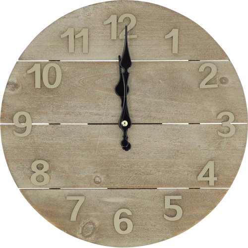 Nedis N CLWA002WD30 - Wanduhr, Durchmesser: 300 mm, Holz, Beige / Braun