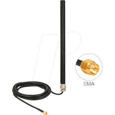 DELOCK 89529 - GSM-Antenne, Schraub-/ Wandmontage, LTE UMTS SMA 3 dBi, 3 m DELOCK 89529 - GSM-Antenne, Schraub-/ Wandmontage, LTE UMTS SMA 3 dBi, 3 m