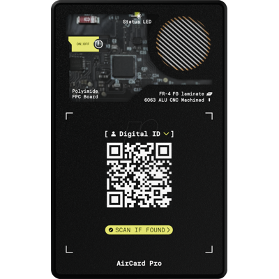 Rolling Square - AirCard Pro - Schwarz - Bluetooth tracker Rolling Square - AirCard Pro - Schwarz - Bluetooth tracker