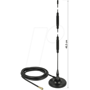 DELOCK 12428 - GSM-Antenne mit Magnetfuß, 4G, 7 dBi, 3 m