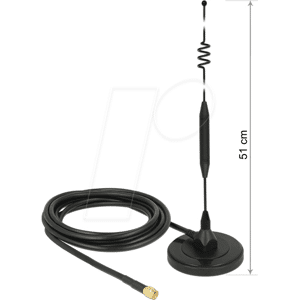 DELOCK 12429 - GSM-Antenne mit Magnetfuß, 4G, 6 dBi, 3 m