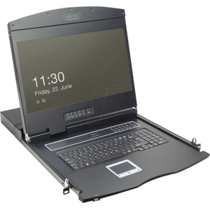 Digitus DIGI DS72211-2US - 19 Zoll KVM Konsole, 19" TFT mit Tastatur US, 8-Port VGA Digitus DIGI DS72211-2US - 19 Zoll KVM Konsole, 19" TFT mit Tastatur US, 8-Port VGA