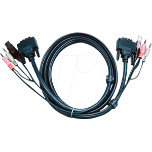 ATEN 2L-7D02UD - KVM Kabel DVI-D (Dual Link), USB, Audio, schwarz, 1,8 m