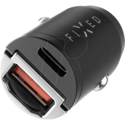 Fixed Autolader - Dual USB-C & USB-A - 30W - Kompakt Fixed Autolader - Dual USB-C & USB-A - 30W - Kompakt